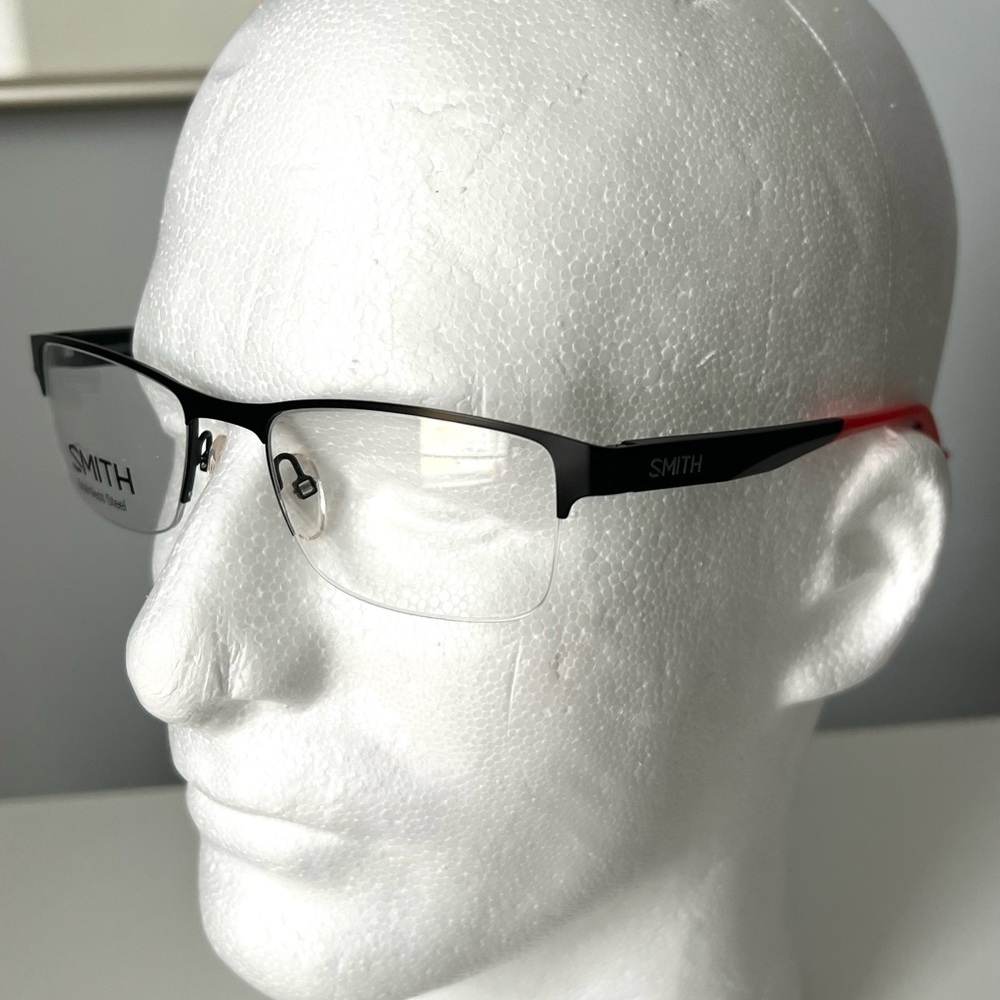 SMITH Tranisitor Matte Black Rise semi rimless frame. New! 52-19-140